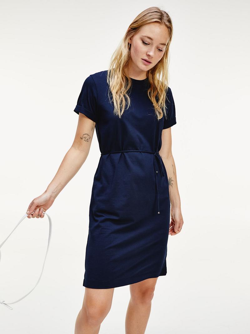 Női Tommy Hilfiger T-Shirt Dresses Kék | HU 131SGL